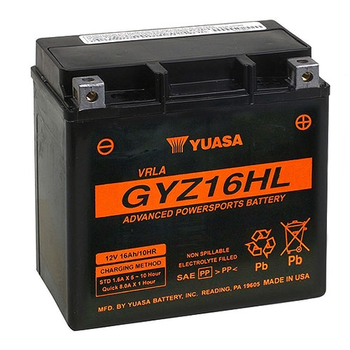 [바이크팩토리]유아사 USA GYZ16HL 스포스터 무보수 배터리-12V16AH(KC인증제품)