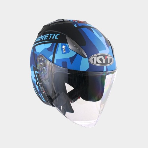[바이크팩토리]KYT MIMETIC MATT BLUE 오픈페이스 헬멧