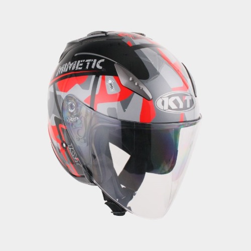 [바이크팩토리]KYT MIMETIC RED 오픈페이스 헬멧