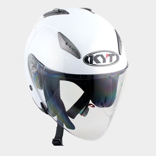 [바이크팩토리]KYT PEARL WHITE 오픈페이스 헬멧