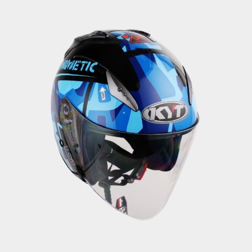 [바이크팩토리]KYT MIMETIC BLUE 오픈페이스 헬멧