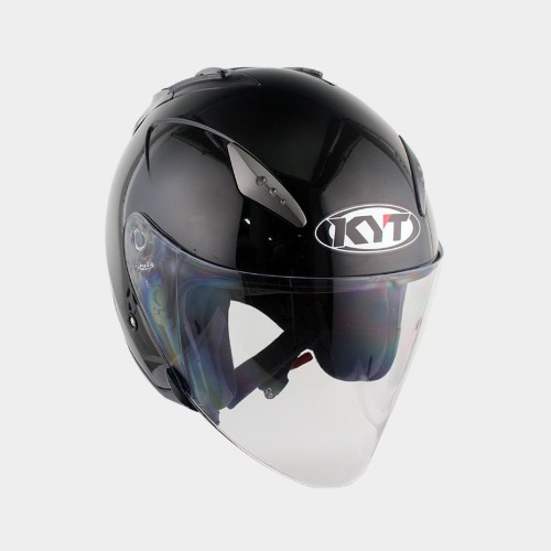 [바이크팩토리]KYT PLAIN BLACK 오픈페이스 헬멧