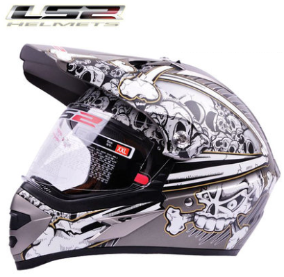 [해외]LS2 오프로드 헬멧 화이트 해골 - MX433