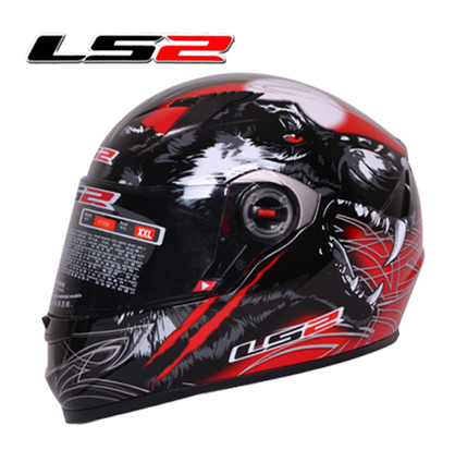 [해외]LS2 풀페이스 레드 제규어 헬멧 - FF358