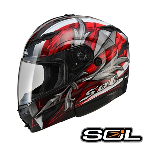 [바이크팩토리]SOL SM-1 스워드 레드 풀페이스 헬멧 (사이즈 선택가능)
