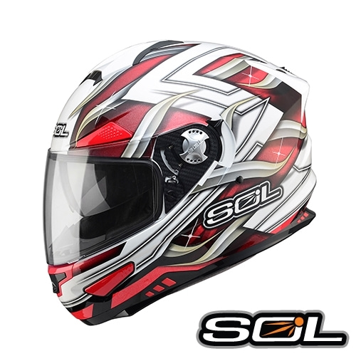 [바이크팩토리]SOL SF-5 화이트/레드 투어링 풀페이스 헬멧 (사이즈 선택가능)