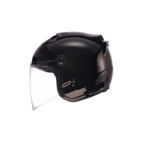[바이크팩토리] SOL 27S 솔리드 블랙 LED 오픈페이스 헬멧 (사이즈 선택 가능)