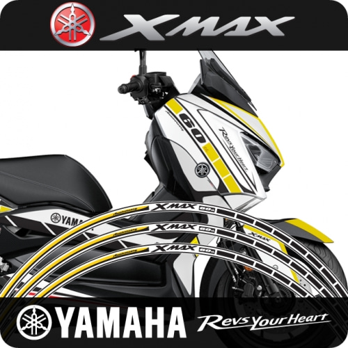 [바이크팩토리]야마하 X-MAX300 휠테이프, 휠스티커 60주년 YELLOW (A-type)
