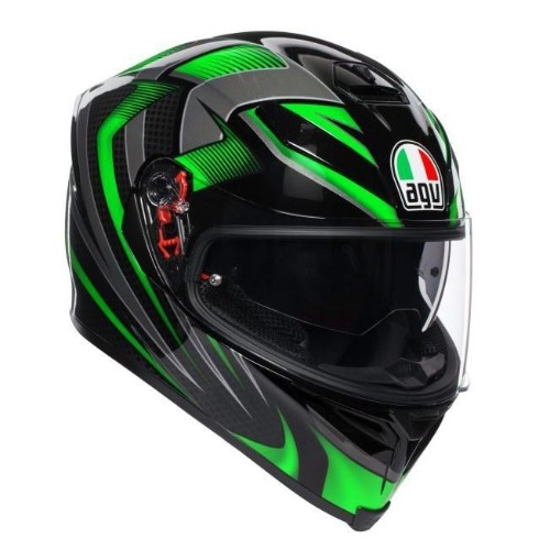 [바이크팩토리]AGV 에이지브이 K-5 SV 허리케인 2.0 블랙/그린 풀페이스 헬멧