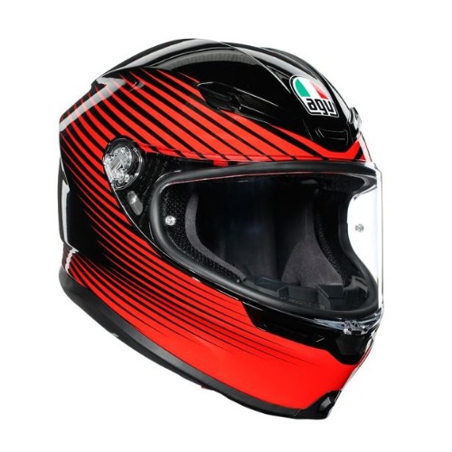 [바이크팩토리]AGV 에이지브이 K-6 러시 블랙/레드 풀페이스 헬멧